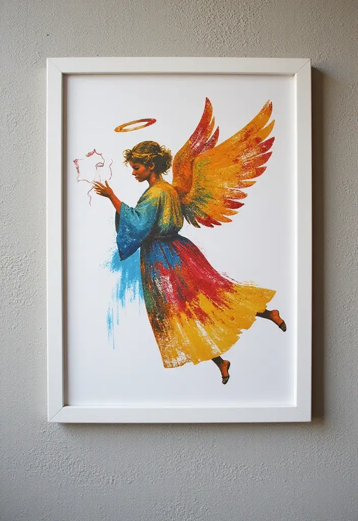 29 Paper Angel Crafts DIY Ideas for a Heavenly Touch - 11. Stenciled Angel Posters