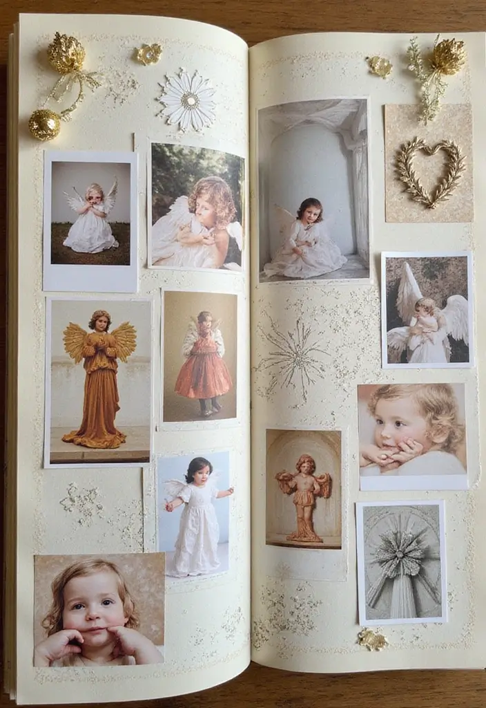 29 Paper Angel Crafts DIY Ideas for a Heavenly Touch - 13. Angel-themed Scrapbook Pages