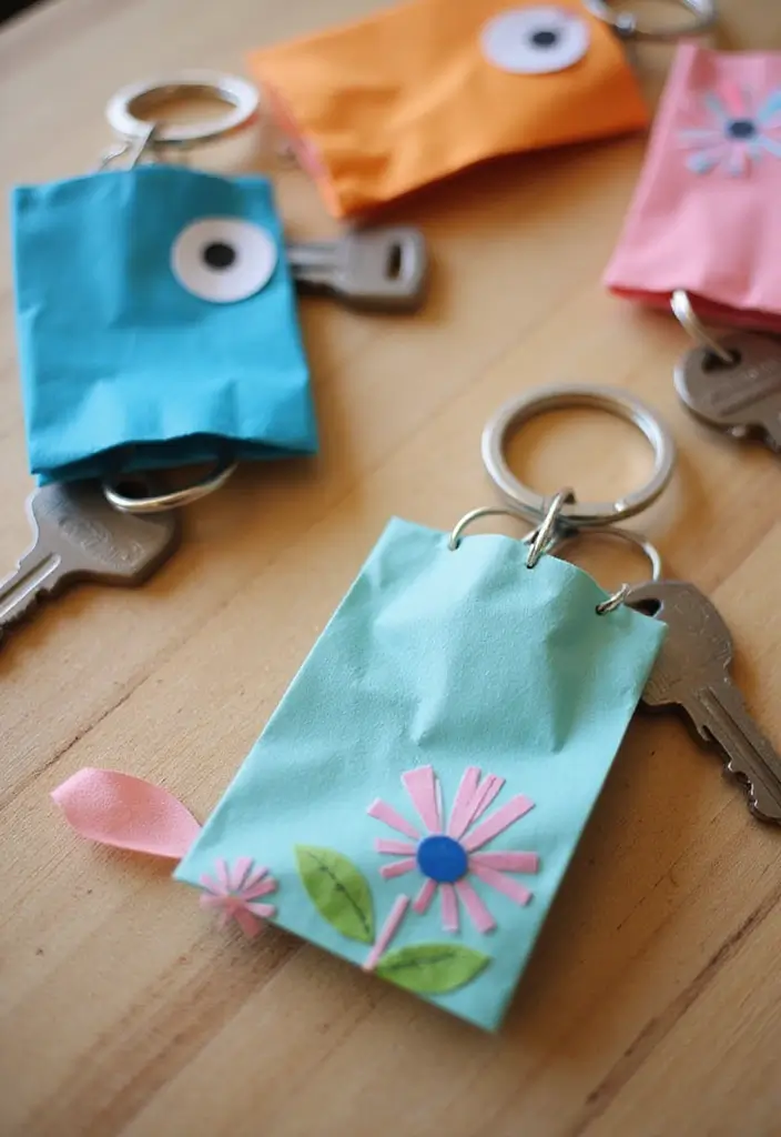 29 Paper Bag Crafts DIY Ideas That Are Stylish and Sustainable - 18. Paper Bag Keychains