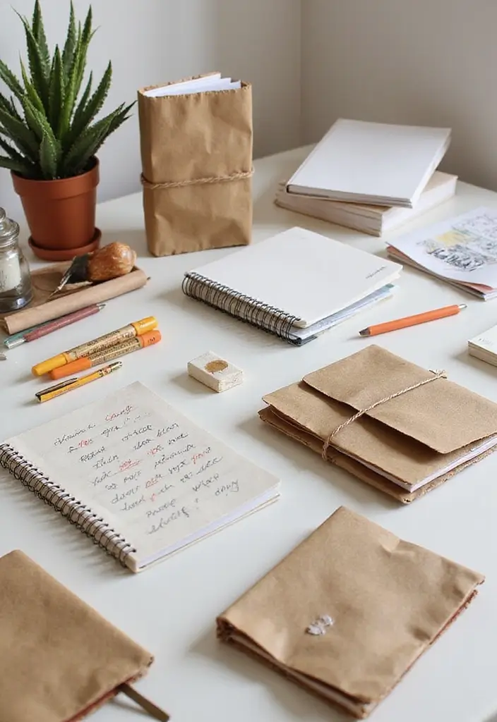 29 Paper Bag Crafts DIY Ideas That Are Stylish and Sustainable - 19. Paper Bag Notebooks