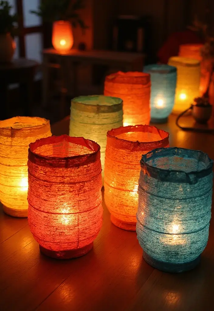 29 Paper Lantern Crafts DIY Ideas to Light Up Your Evenings - 1. Recycled Bag Lanterns