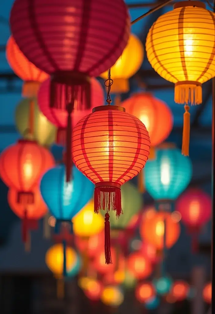 29 Paper Lantern Crafts DIY Ideas to Light Up Your Evenings - 12. Color-Blocked Lanterns