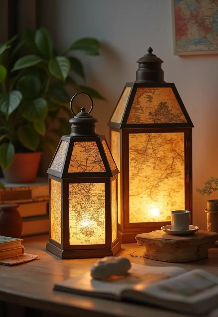 29 Paper Lantern Crafts DIY Ideas to Light Up Your Evenings - 16. Travel-Inspired Lanterns