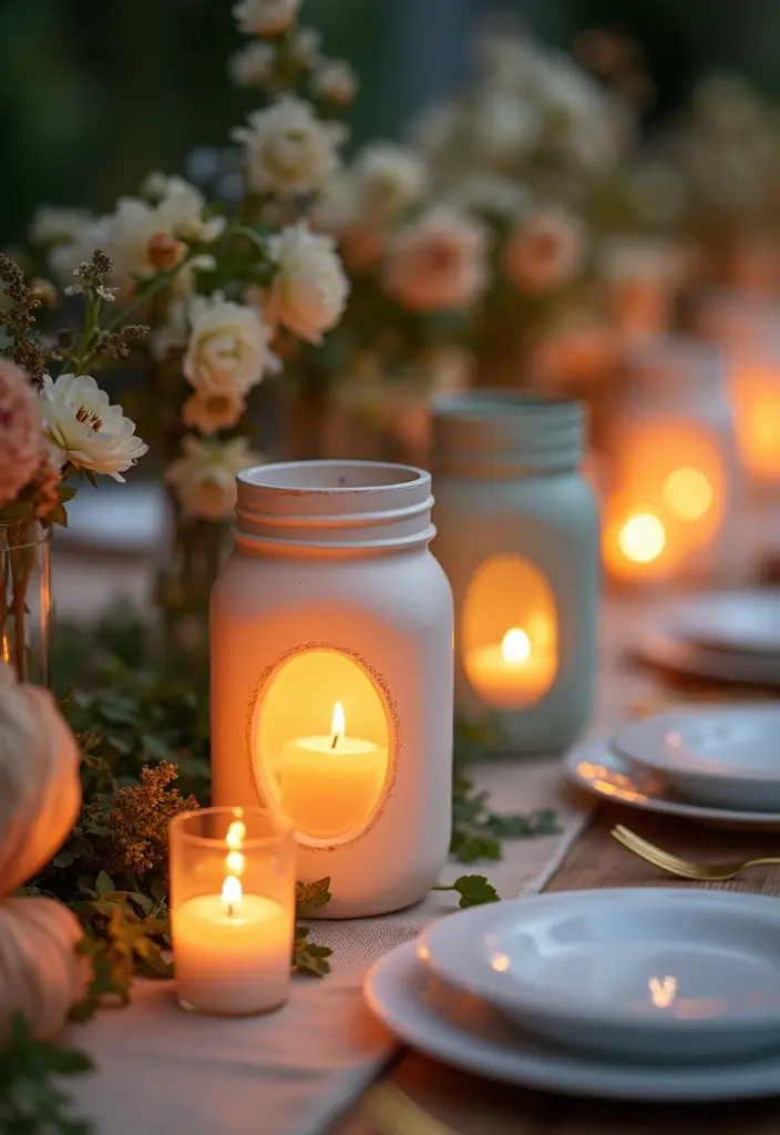 29 Paper Lantern Crafts DIY Ideas to Light Up Your Evenings - 3. Painted Mason Jar Lanterns