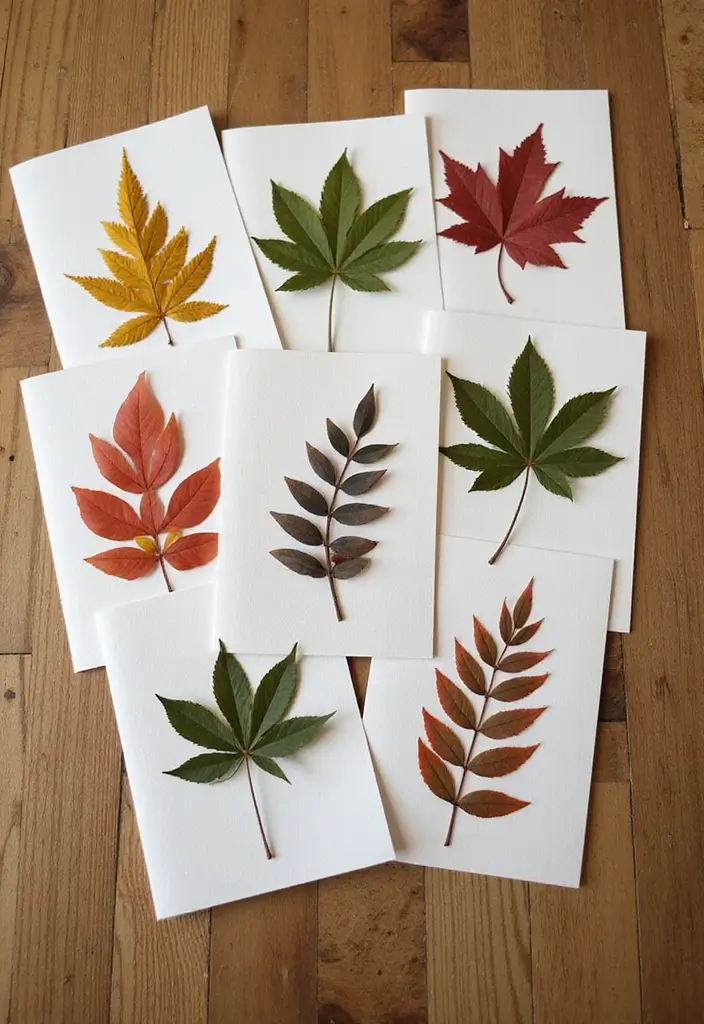 29 Paper Leaf Crafts DIY Ideas for Nature-Inspired Decor - 11. Leaf-Themed Greeting Cards