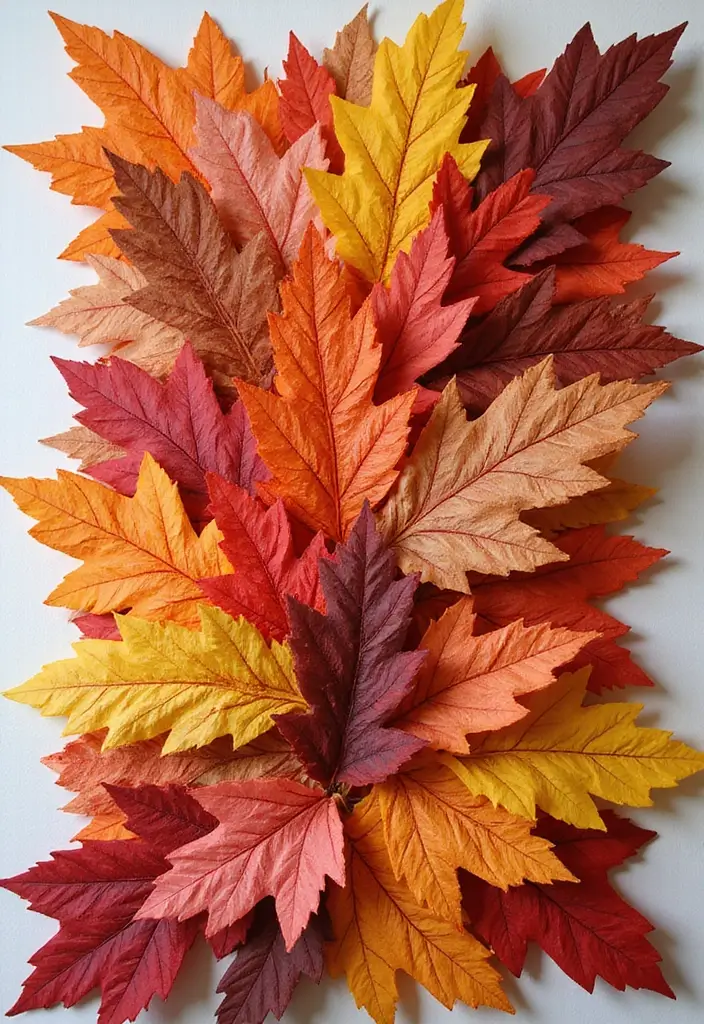 29 Paper Leaf Crafts DIY Ideas for Nature-Inspired Decor - 15. Leaf Tissue Paper Collage