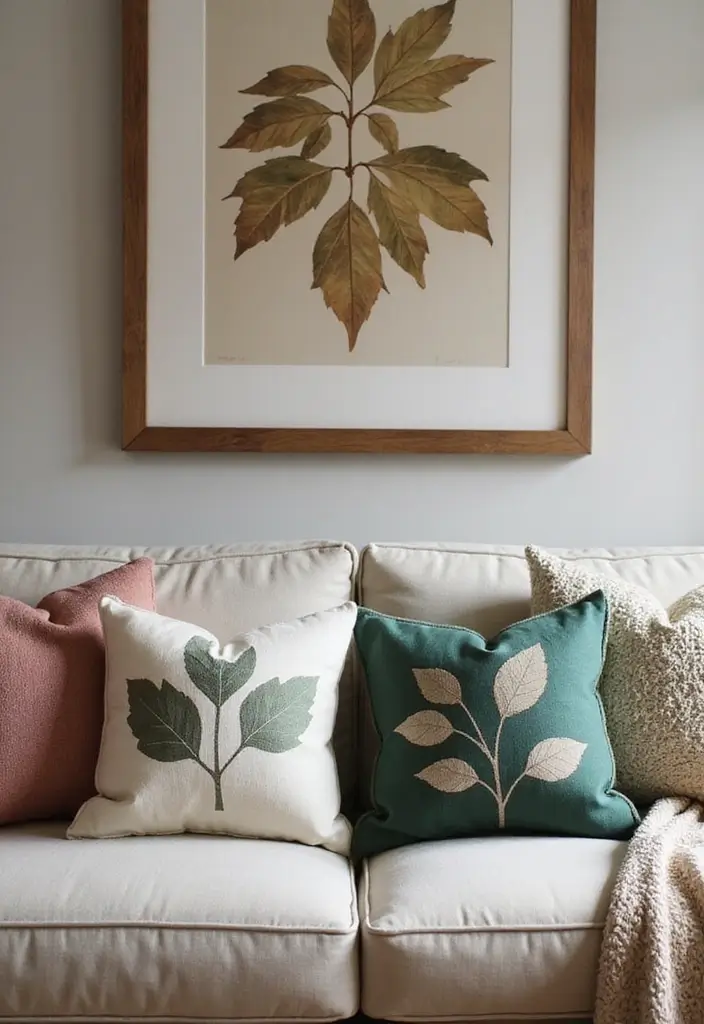 29 Paper Leaf Crafts DIY Ideas for Nature-Inspired Decor - 19. Leaf Designs on Pillows