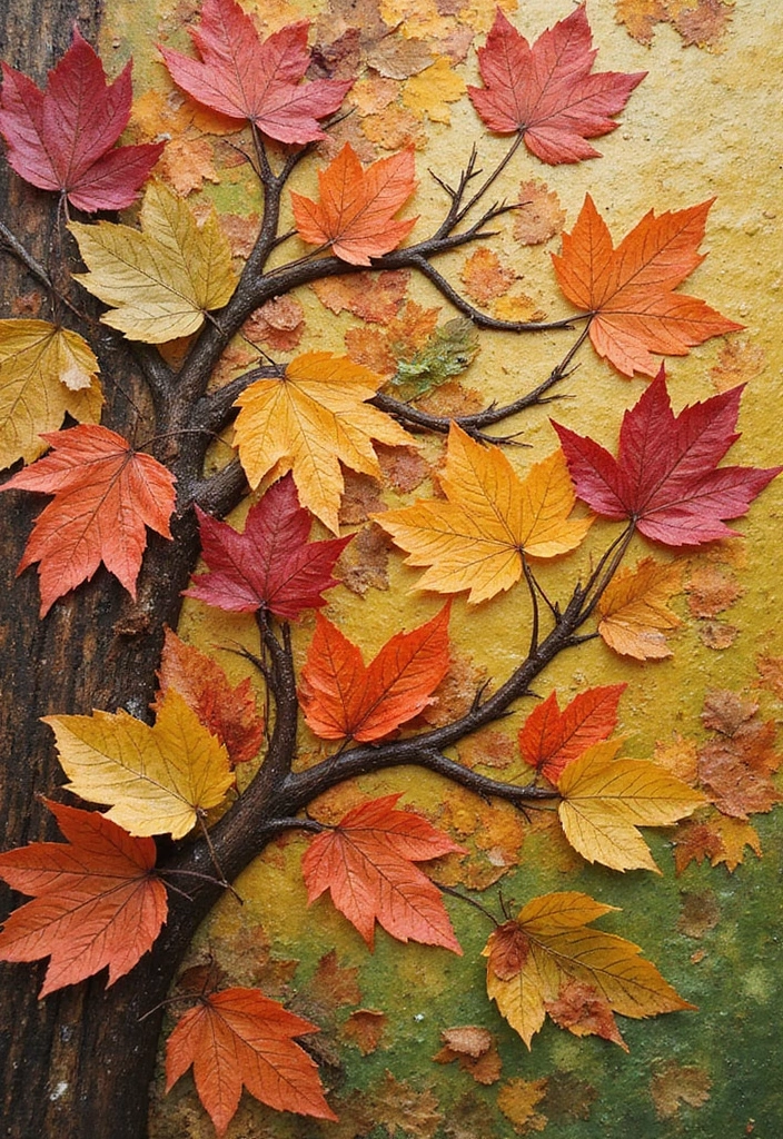 29 Paper Leaf Crafts DIY Ideas for Nature-Inspired Decor - 22. Leaf Mosaic Art