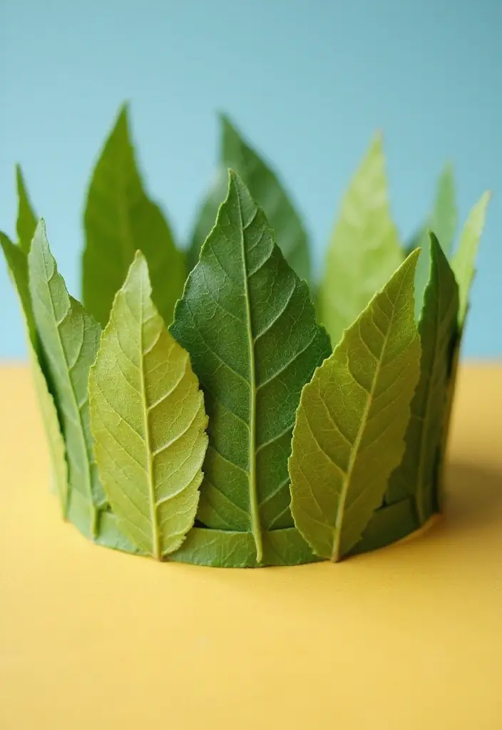 29 Paper Leaf Crafts DIY Ideas for Nature-Inspired Decor - 28. Leaf Crown for Kids