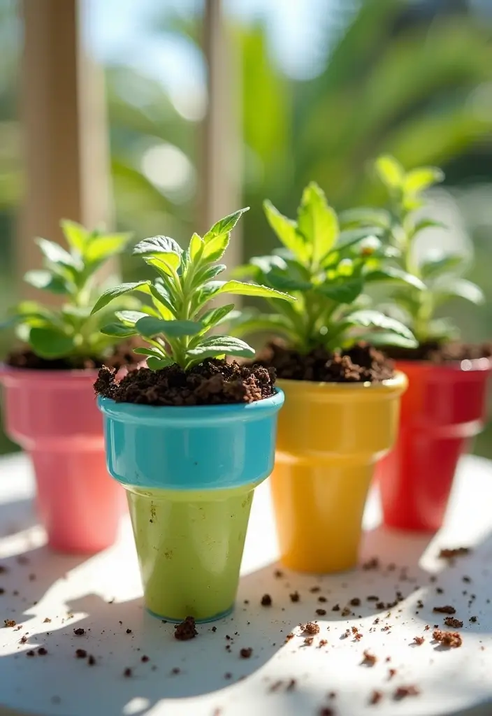 29 Summer Crafts for Kids DIY Projects for Bright Sunny Days - 29. DIY Ice Cream Cone Planters