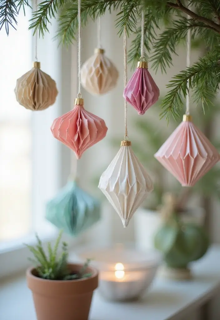 30 3D Paper Crafts DIY Ideas for Eye-Catching Creations - 10. Folded Paper Ornaments