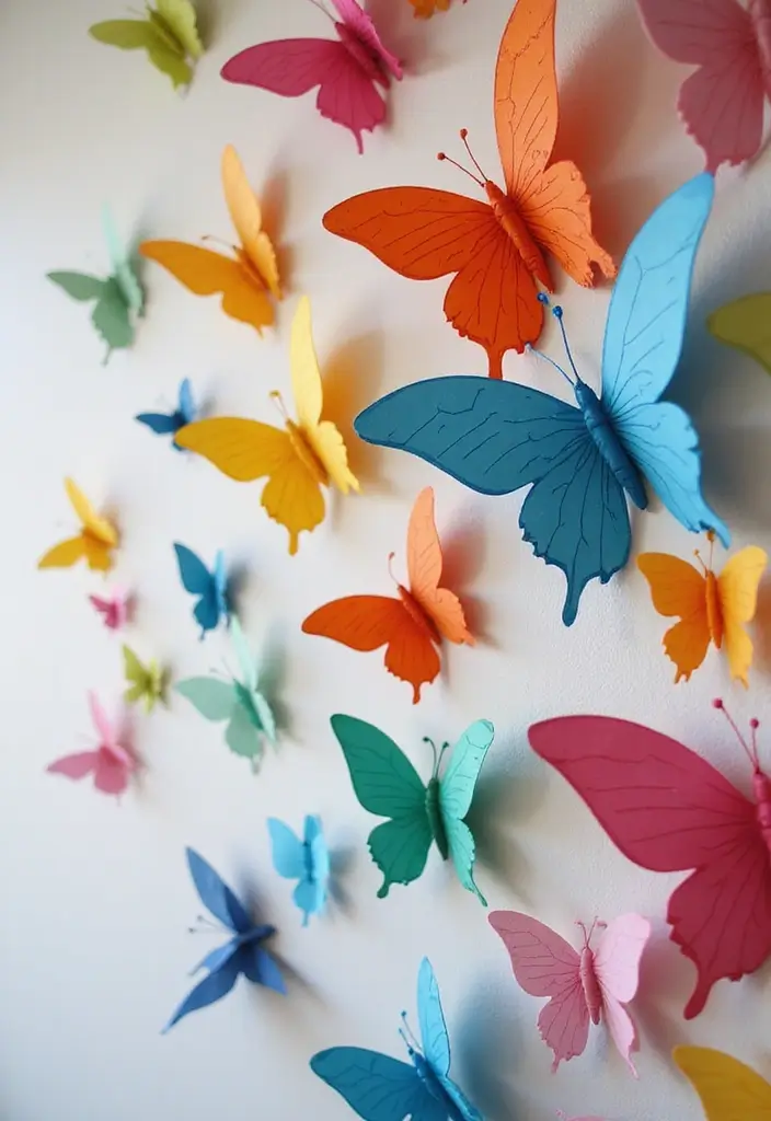 30 3D Paper Crafts DIY Ideas for Eye-Catching Creations - 16. Paper Butterflies