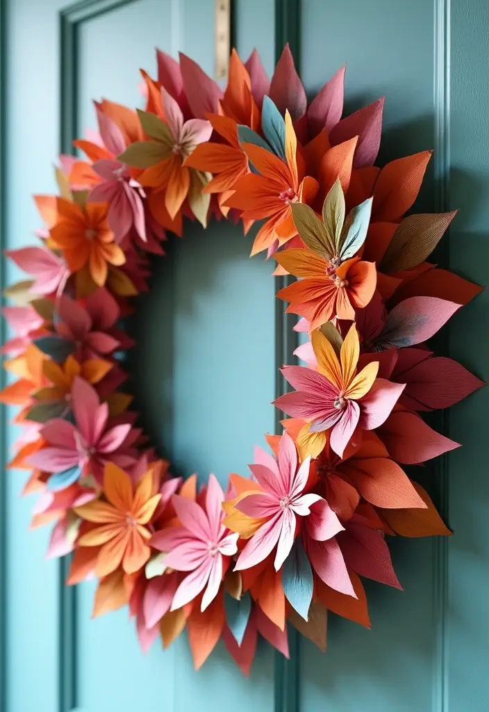 30 3D Paper Crafts DIY Ideas for Eye-Catching Creations - 20. Paper Wreaths