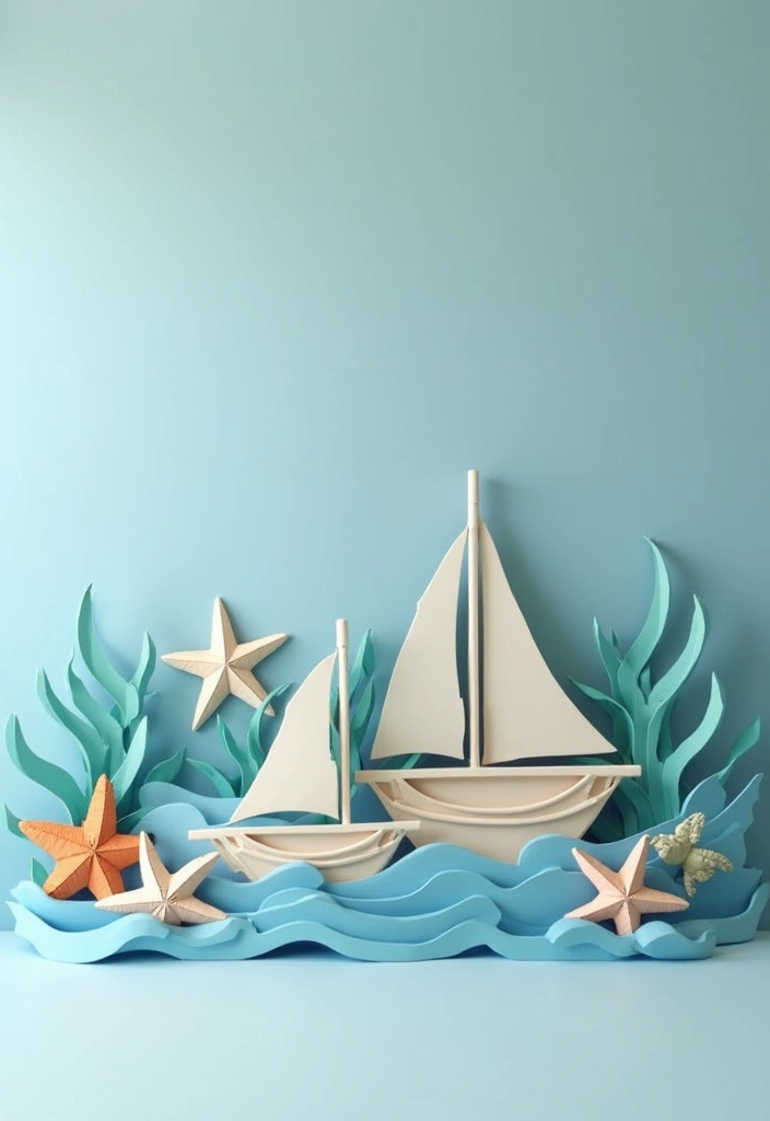 30 3D Paper Crafts DIY Ideas for Eye-Catching Creations - 21. 3D Paper Nautical Decor