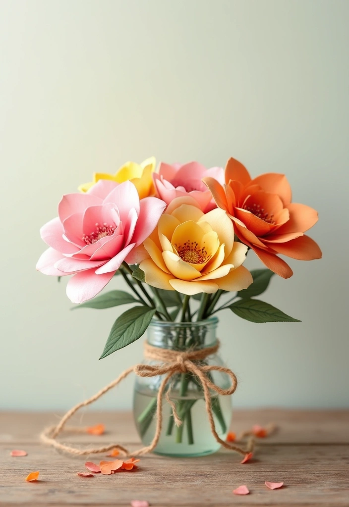 30 DIY Paper Flower Crafts That Bloom with Beauty - 12. Mini Paper Flower Bouquets