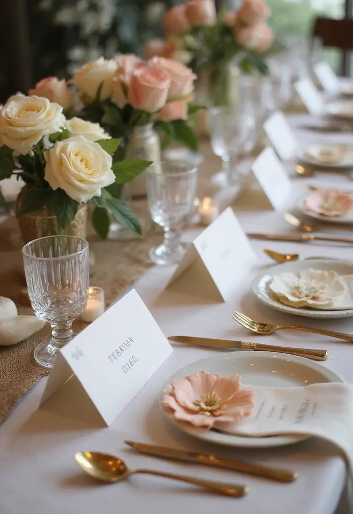 30 DIY Paper Flower Crafts That Bloom with Beauty - 19. Paper Flower Place Cards