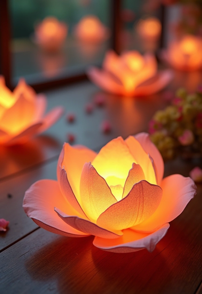 30 DIY Paper Flower Crafts That Bloom with Beauty - 20. Paper Flower Lanterns