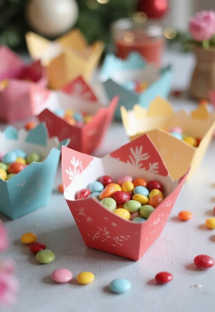 30 DIY Paper Flower Crafts That Bloom with Beauty - 23. Paper Flower Treat Boxes