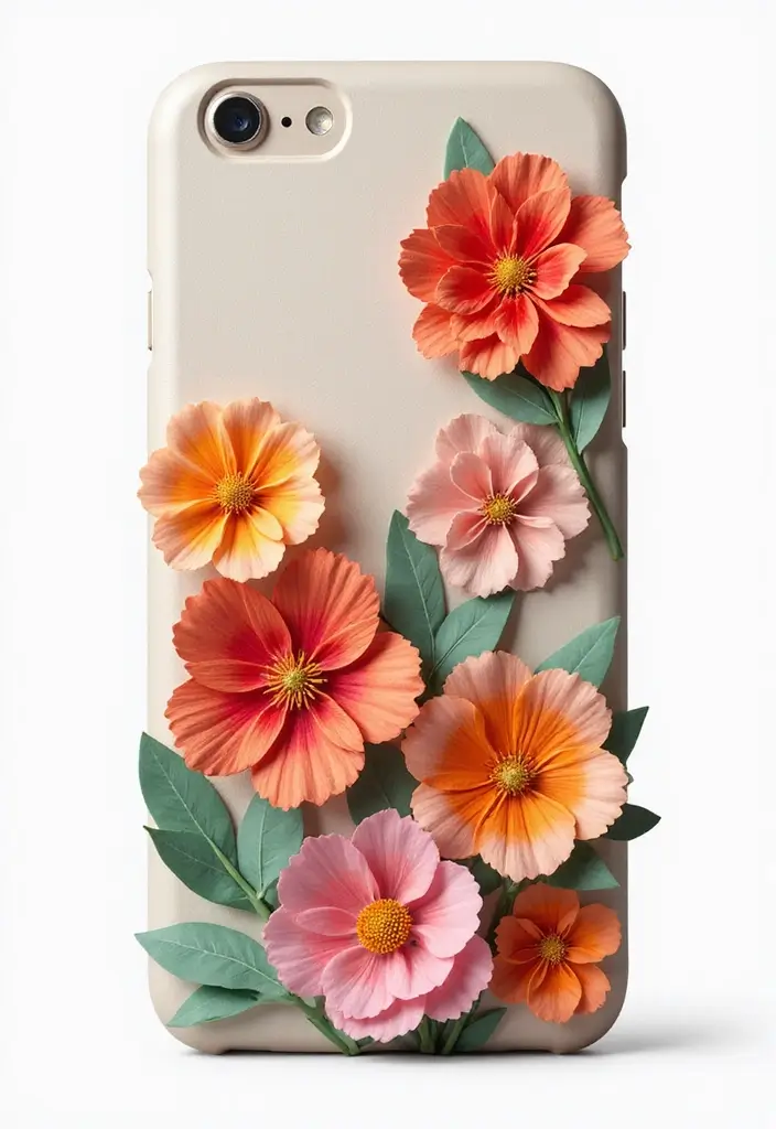 30 DIY Paper Flower Crafts That Bloom with Beauty - 29. Paper Flower Phone Case