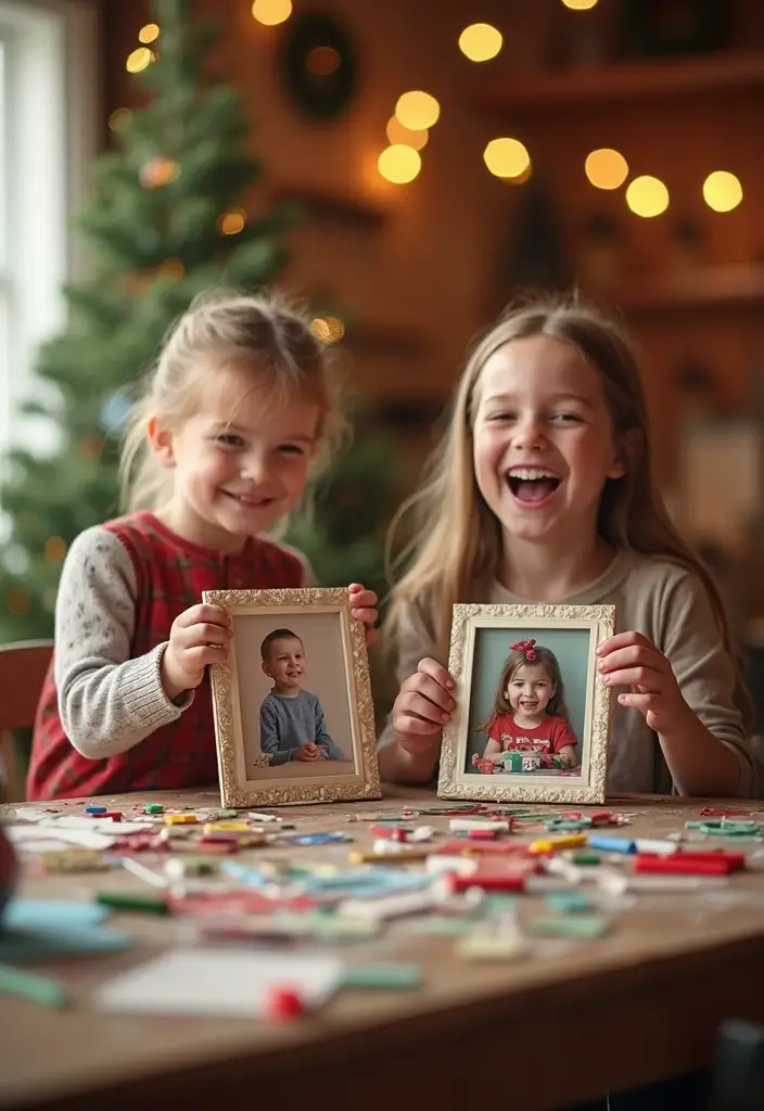 30 Holiday Crafts for Kids DIY Ideas That Make Every Season Magical - 30. Holiday Photo Frame Decorations
