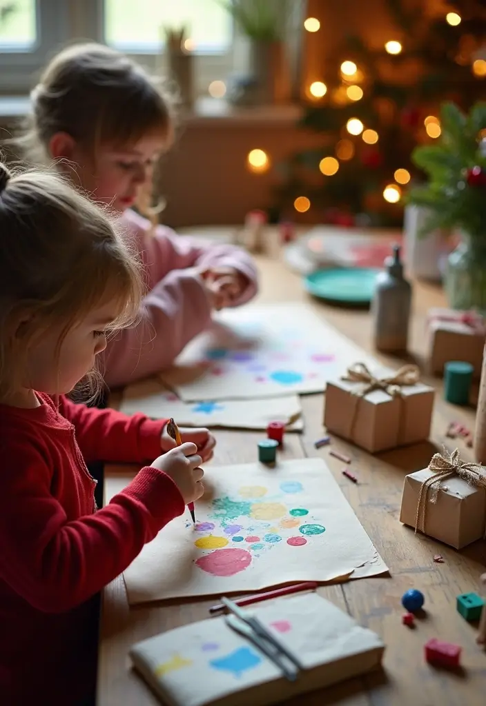 30 Holiday Crafts for Kids DIY Ideas That Make Every Season Magical - 4. Upcycled Holiday Gift Wrap