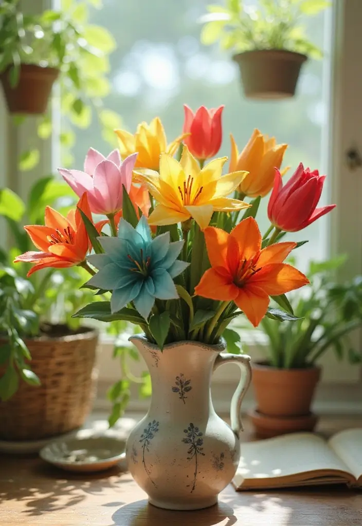 30 Origami Paper Crafts DIY Projects That Bring Joy to Your Day - 2. Fun Origami Flowers