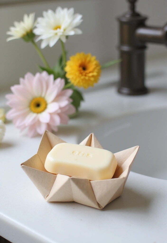 30 Origami Paper Crafts DIY Projects That Bring Joy to Your Day - 23. Origami Soap Holders