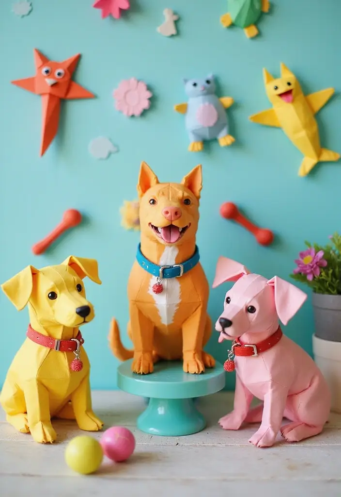 30 Origami Paper Crafts DIY Projects That Bring Joy to Your Day - 27. Origami Pet Accessories