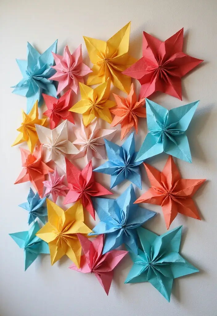 30 Origami Paper Crafts DIY Projects That Bring Joy to Your Day - 8. Origami Wall Art