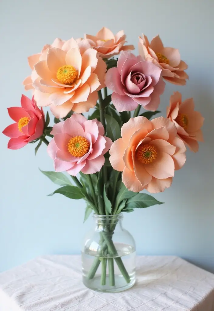30 Paper Bouquet DIY Ideas That Last Forever - 18. Geometric Flower Arrangements