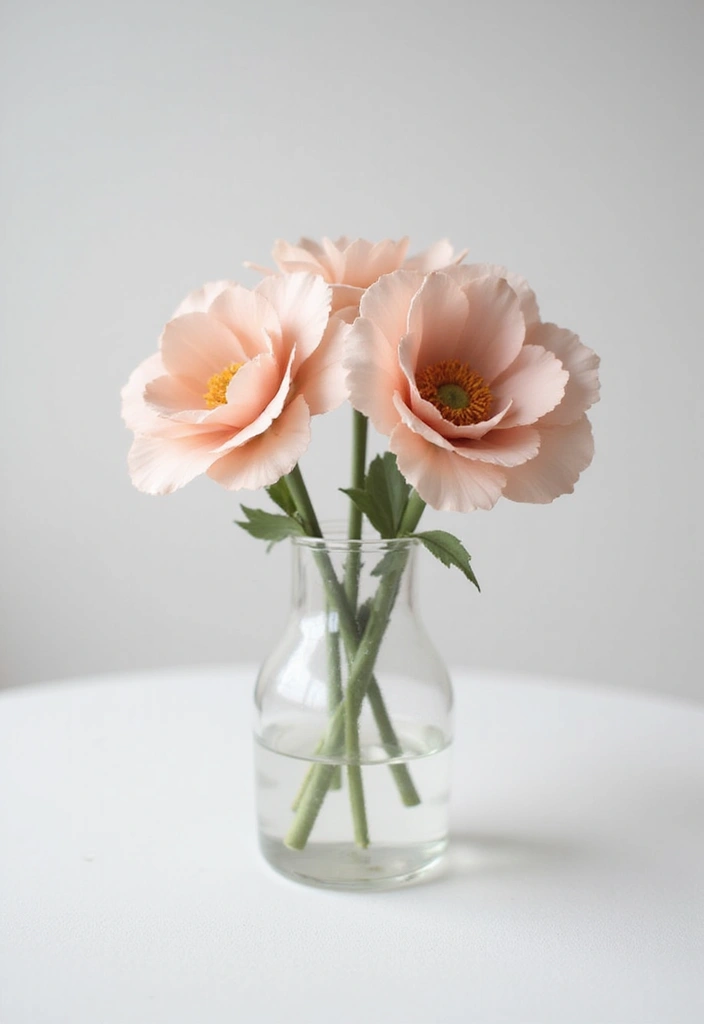 30 Paper Bouquet DIY Ideas That Last Forever - 23. Minimalist Paper Flower Decor