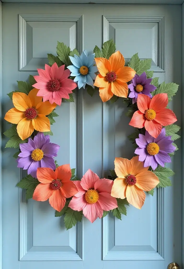30 Paper Bouquet DIY Ideas That Last Forever - 25. Creative Flower Wreaths