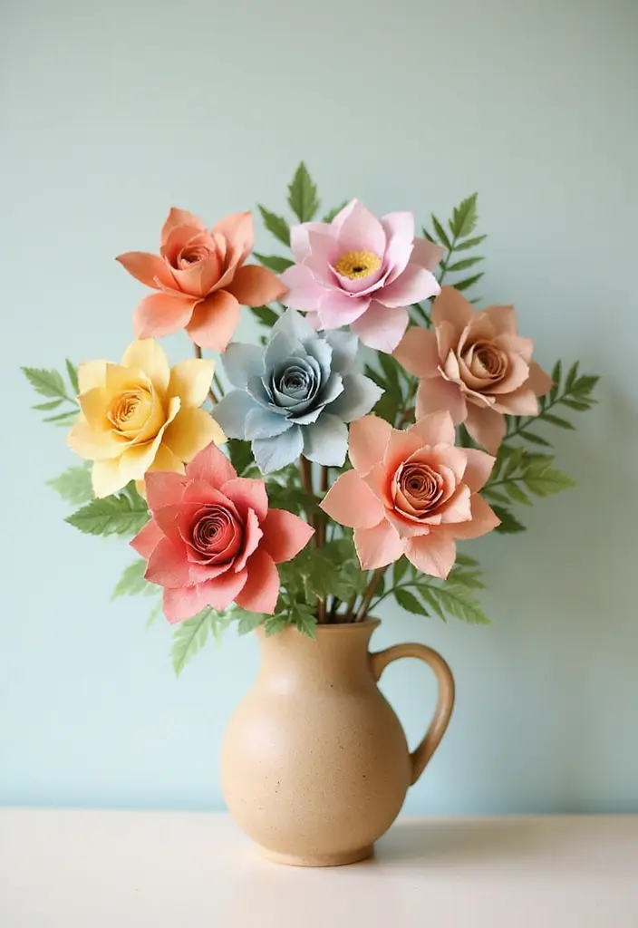 30 Paper Bouquet DIY Ideas That Last Forever - 29. Nature-Inspired Paper Bouquets