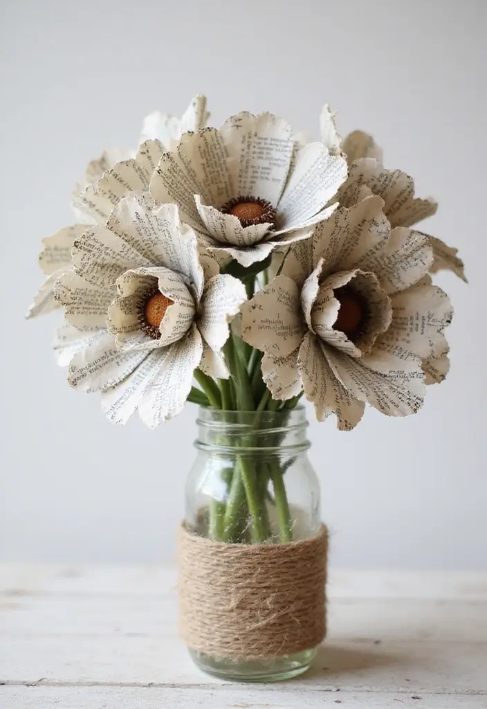 30 Paper Bouquet DIY Ideas That Last Forever - 3. Eco-Friendly Newspaper Bouquets