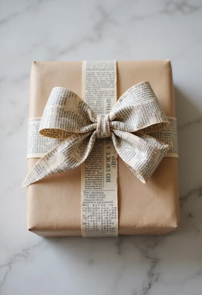 30 Paper Bow Crafts DIY Projects for Perfect Gift Wrapping - 11. Newspaper Bow