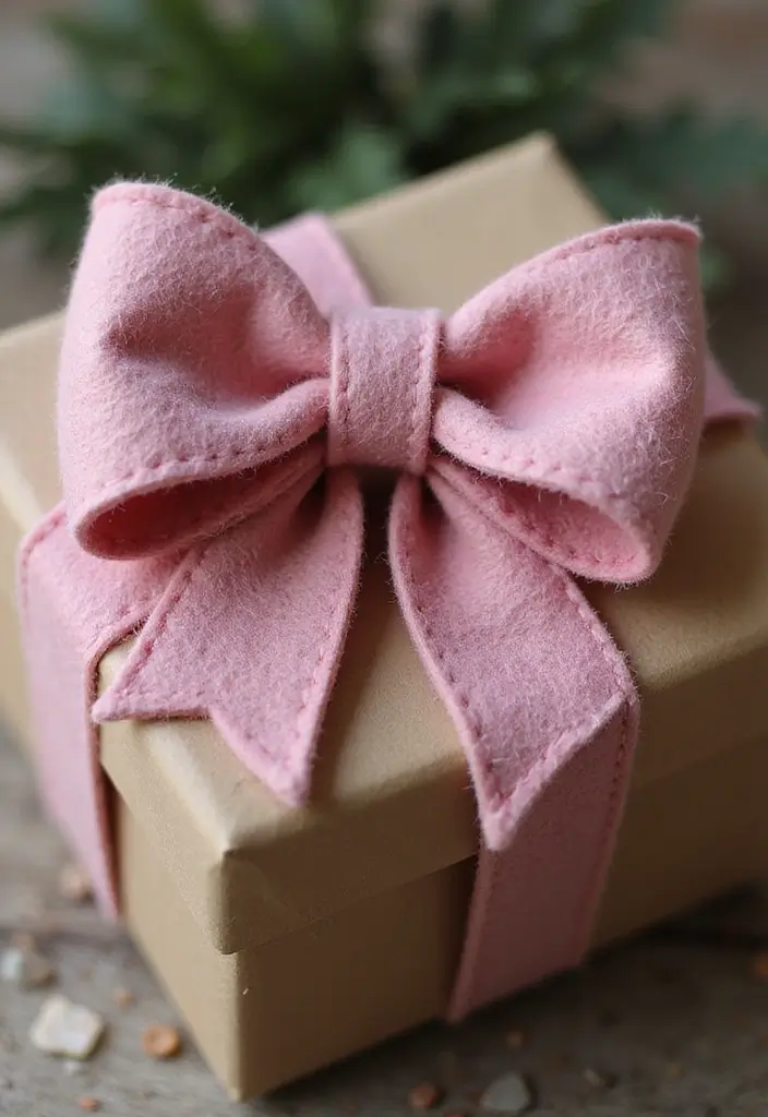 30 Paper Bow Crafts DIY Projects for Perfect Gift Wrapping - 27. Felt Bow