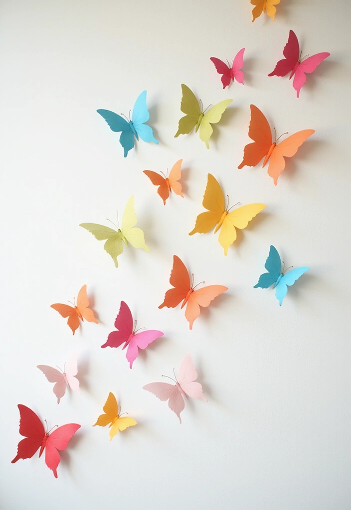 30 Paper Butterfly Wall Decor DIY Ideas That Bring Walls to Life - 10. Butterfly Trail