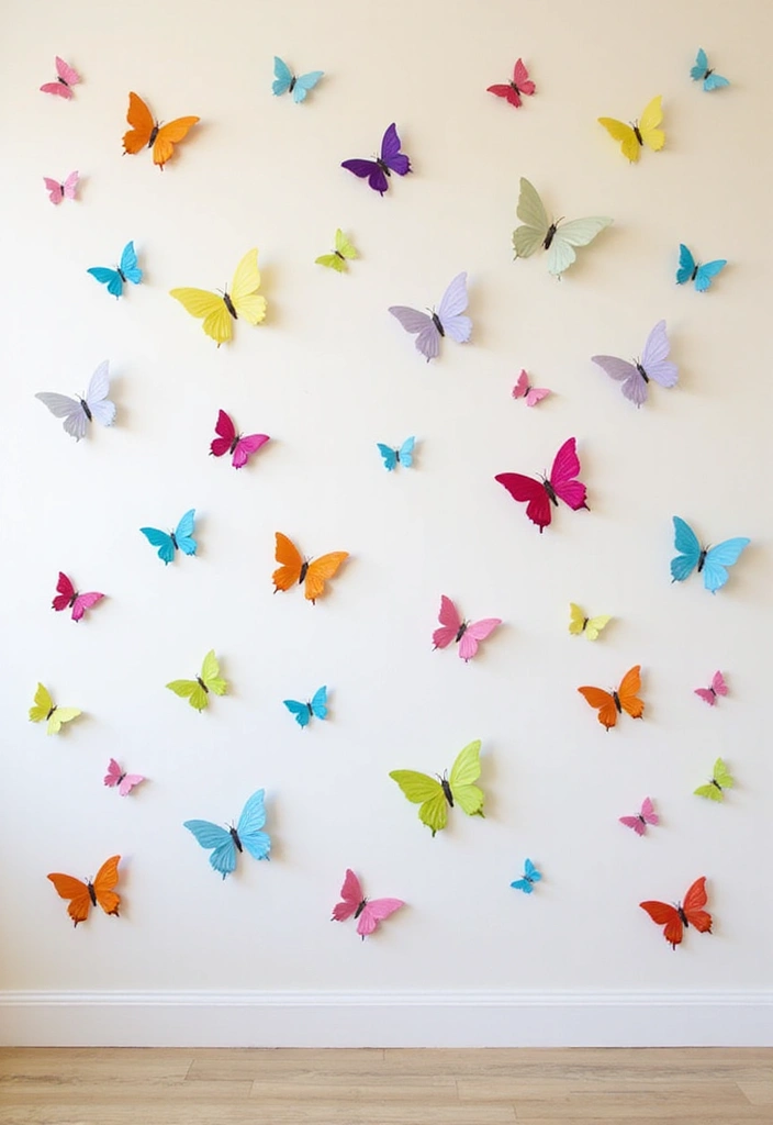 30 Paper Butterfly Wall Decor DIY Ideas That Bring Walls to Life - 16. Butterfly Wall Decals
