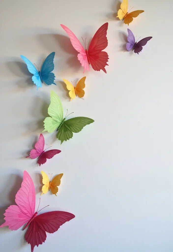 30 Paper Butterfly Wall Decor DIY Ideas That Bring Walls to Life - 17. Butterfly Overlays