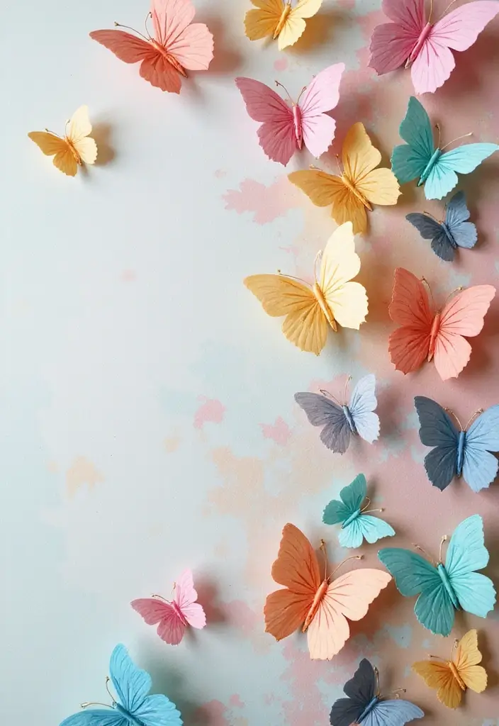 30 Paper Butterfly Wall Decor DIY Ideas That Bring Walls to Life - 21. Butterfly Cluster on a Canvas