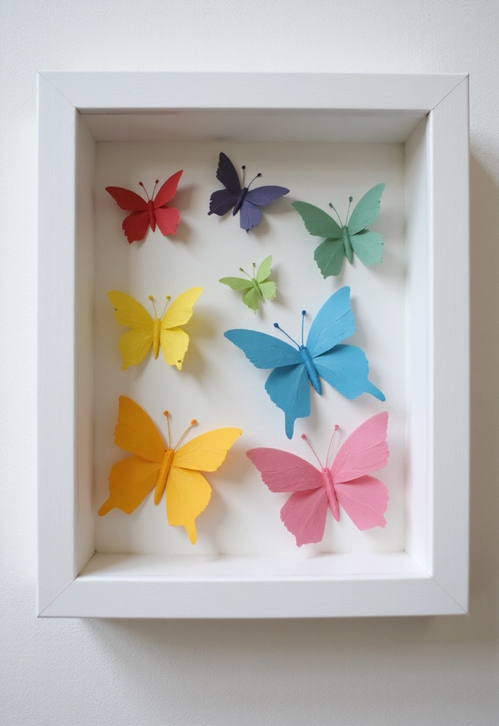 30 Paper Butterfly Wall Decor DIY Ideas That Bring Walls to Life - 3. Butterfly Shadow Box Art