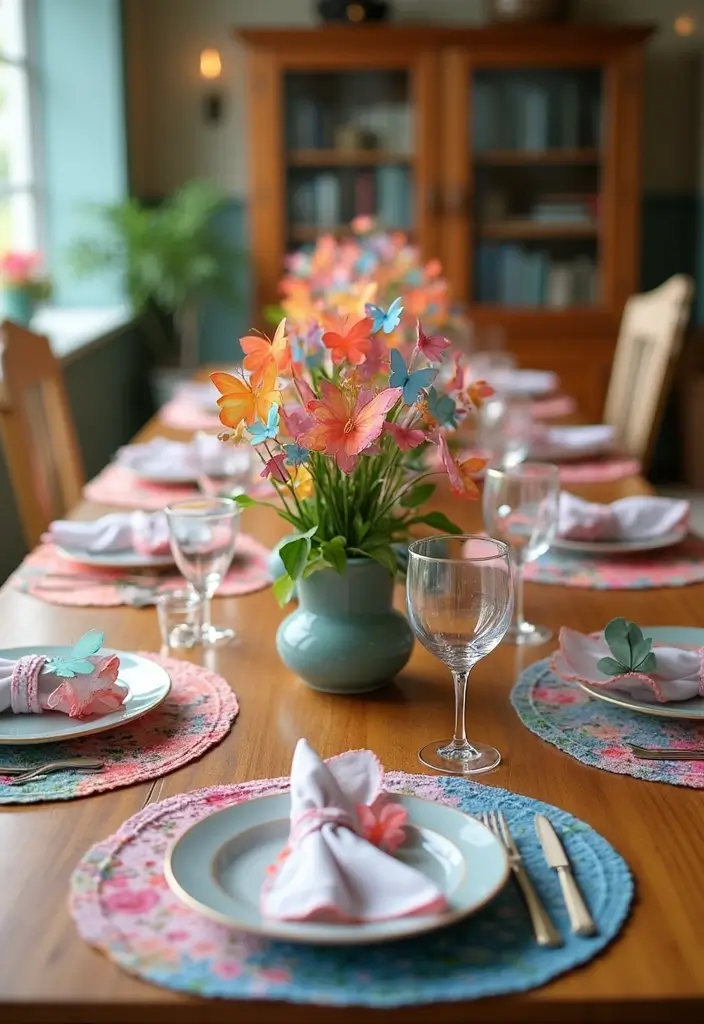 30 Paper Butterfly Wall Decor DIY Ideas That Bring Walls to Life - 30. Butterfly-Themed Table Setting