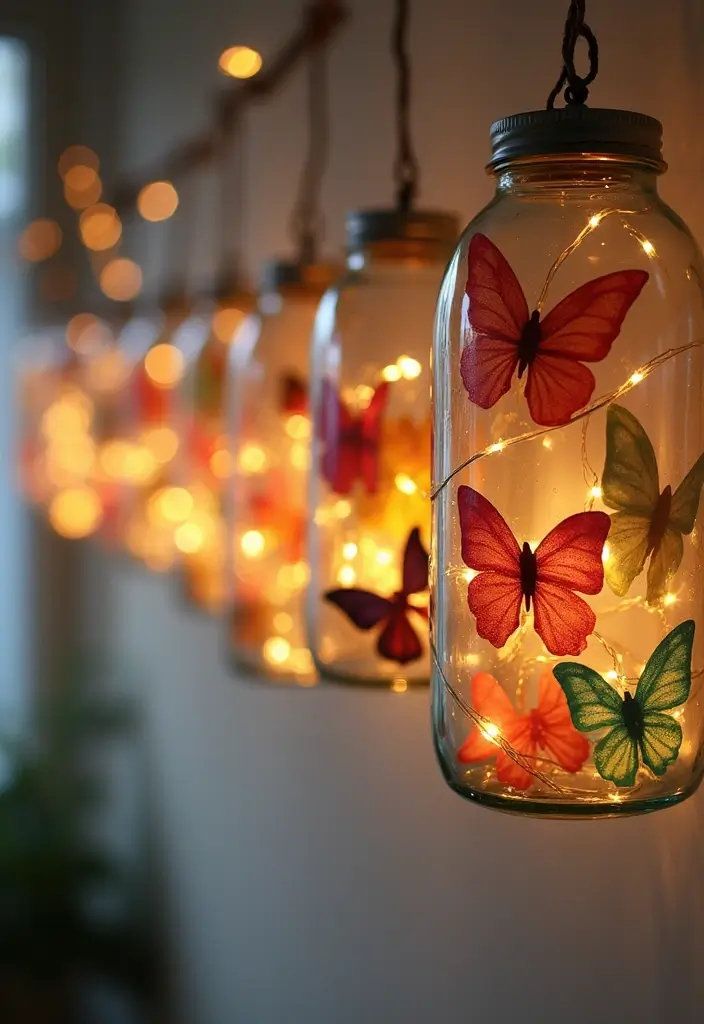 30 Paper Butterfly Wall Decor DIY Ideas That Bring Walls to Life - 4. Butterflies in a Jar