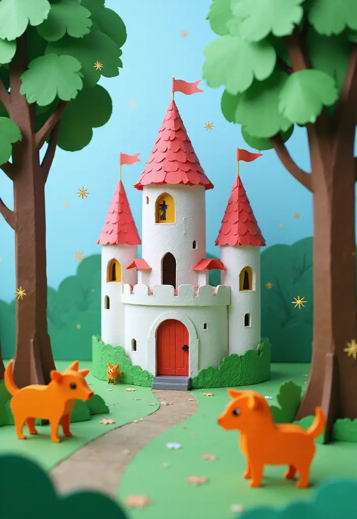 30 Paper Castle DIY Projects That Feel Like a Fairy Tale - 2. Enchanted Forest Castle.