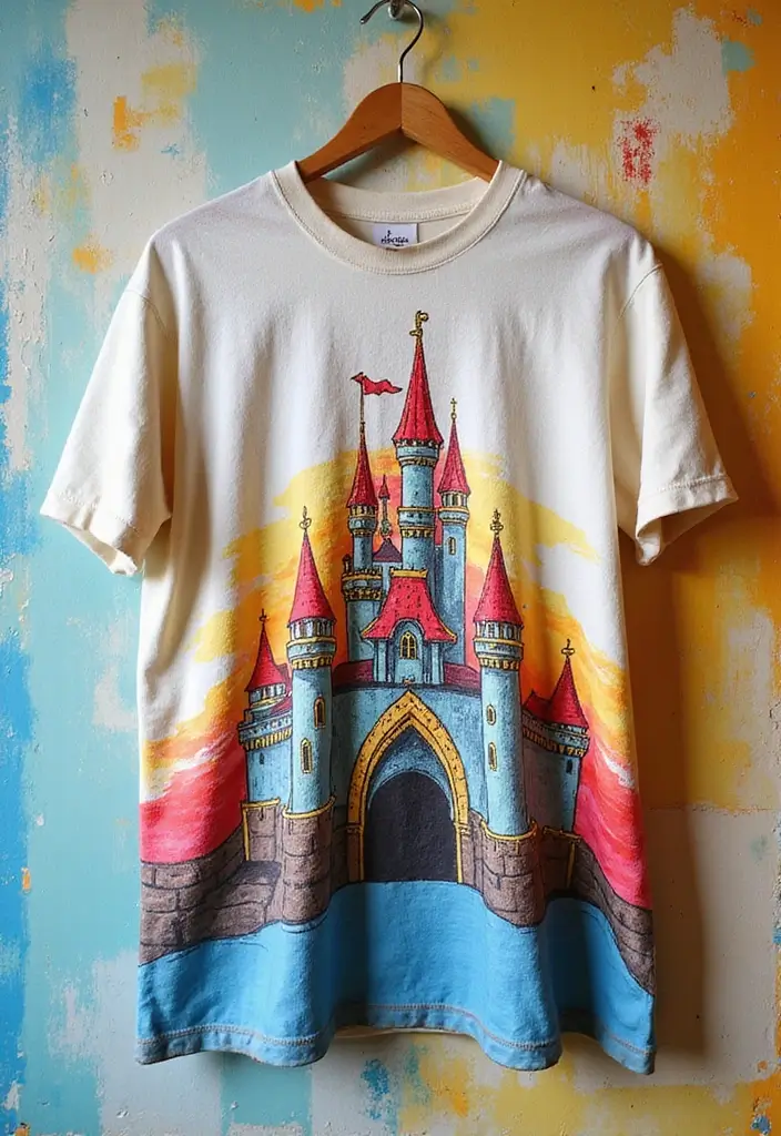 30 Paper Castle DIY Projects That Feel Like a Fairy Tale - 27. Castle-Themed T-Shirts.