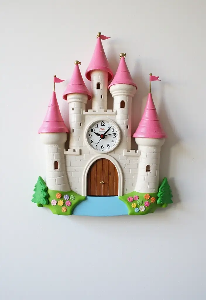 30 Paper Castle DIY Projects That Feel Like a Fairy Tale - 29. Castle-Themed Wall Clock.