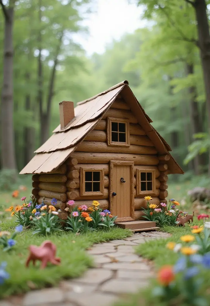 30 Paper House Crafts DIY Projects That Spark Imagination - 12. Cozy Log Cabin