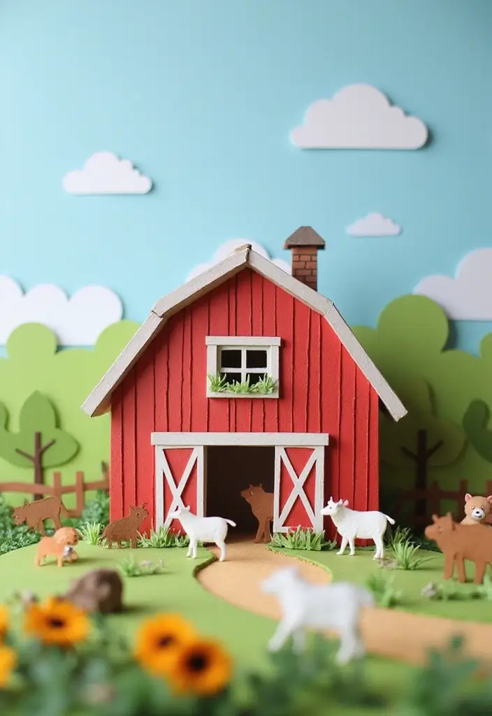 30 Paper House Crafts DIY Projects That Spark Imagination - 15. Rustic Barn House