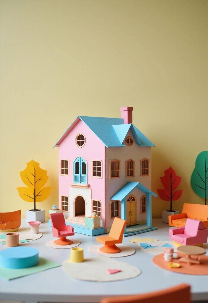 30 Paper House Crafts DIY Projects That Spark Imagination - 2. Modern Paper Mansion