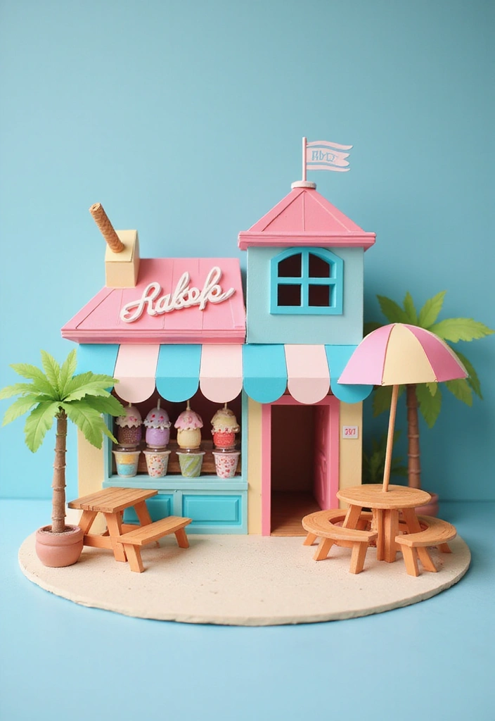 30 Paper House Crafts DIY Projects That Spark Imagination - 24. Ice Cream Shop